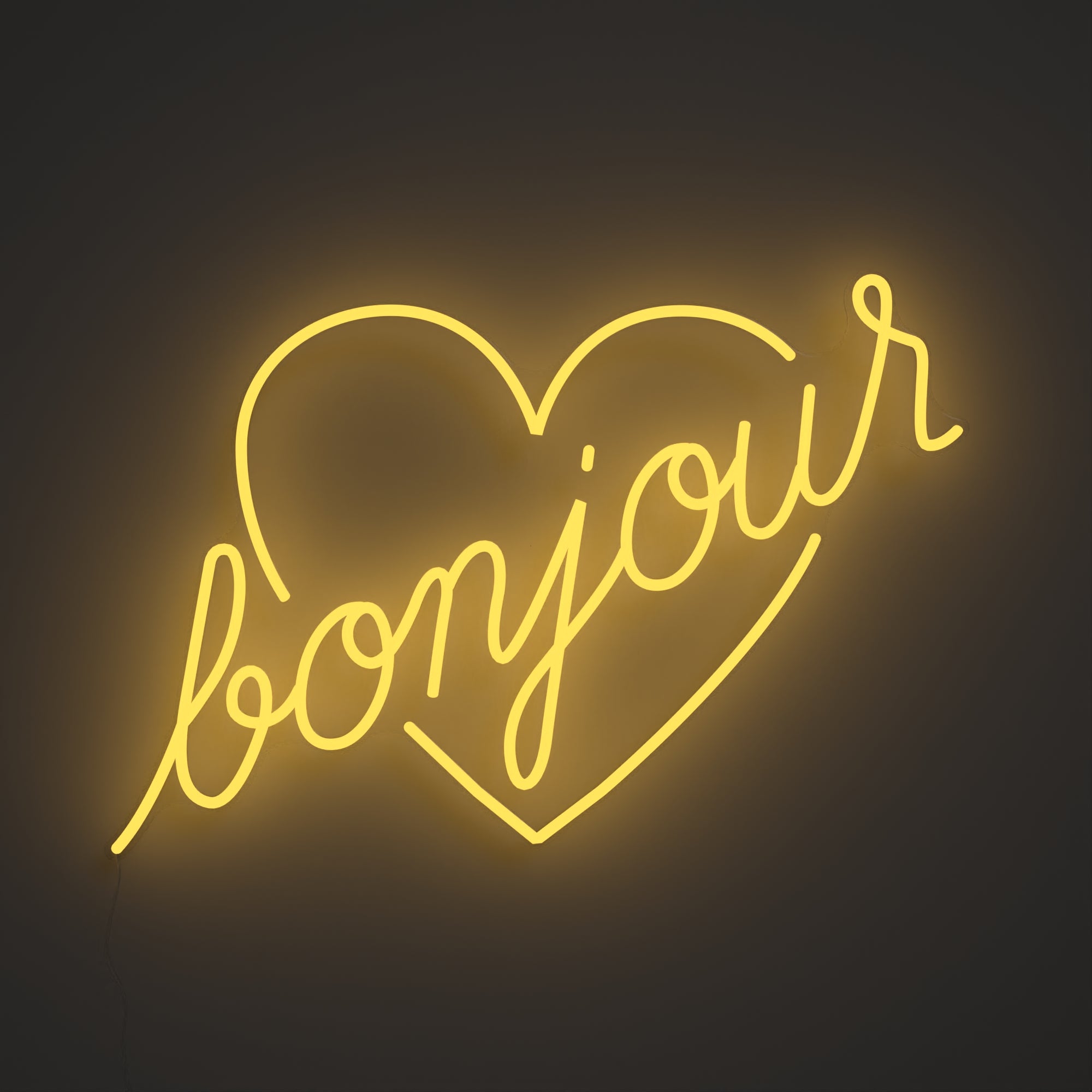 Bonjour by Jean André, signe en néon LED